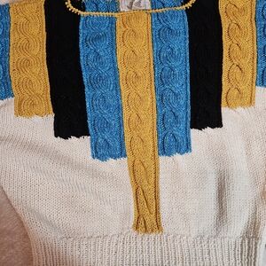 Nannell Vintage Sweater Acrylic Rayon Wool, Size medium hand knit